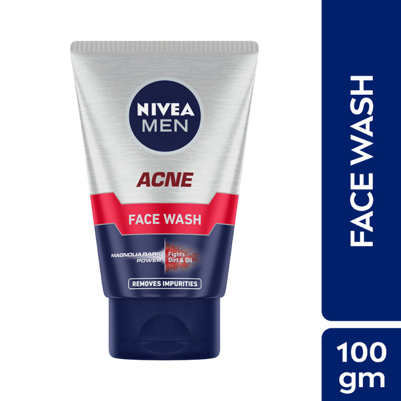 NIVEA MEN Acne Face Wash for Oily & Acne Prone Skin, Fights Oil & Dirt with Magnolia Bark Power