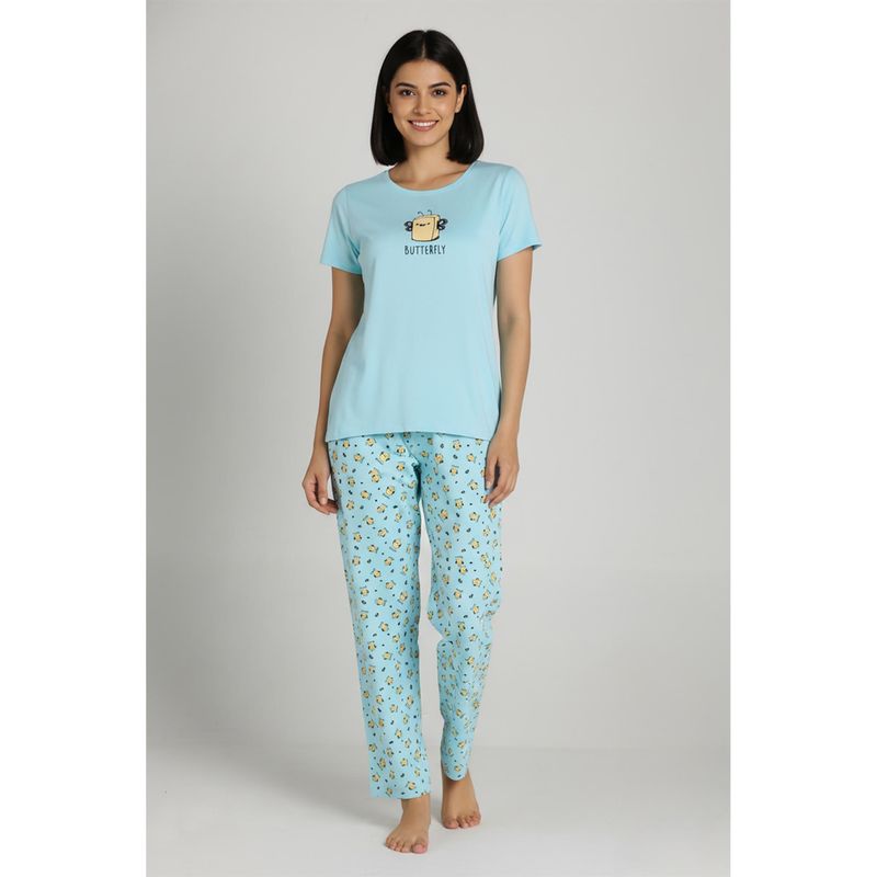 Zivame Knit Cotton Nightsuit - Atomizer (XL)