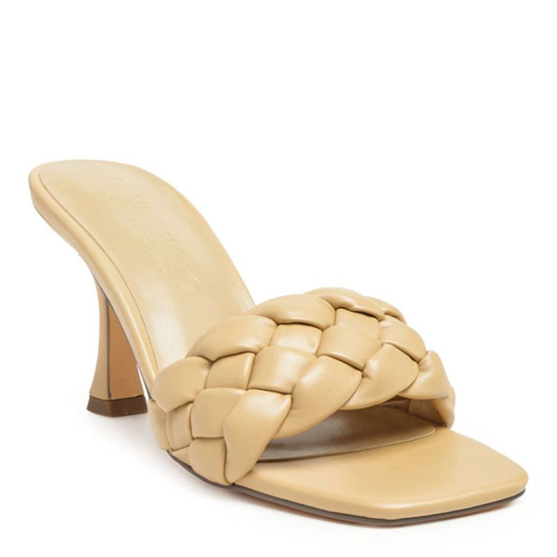 London Rag Woven Beige Heels (EURO 36)