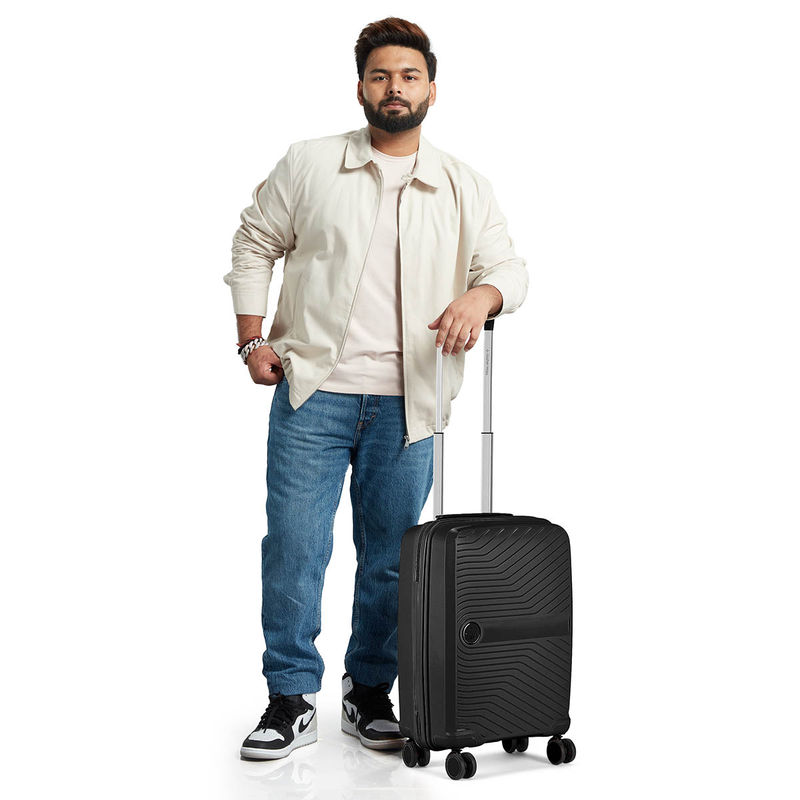 Nasher Miles Bruges Hard-Sided Polypropylene Black Trolley Bag (Large)