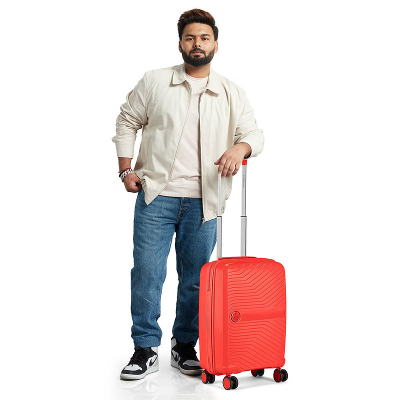 Nasher Miles Bruges Hard-Sided Polypropylene Red Trolley Bag (Small)