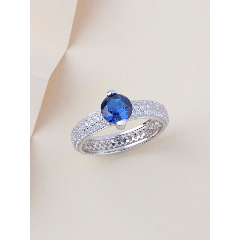 925 Silver 1 Carat Blue Sapphire Halo Ring For Women & Girls (13)