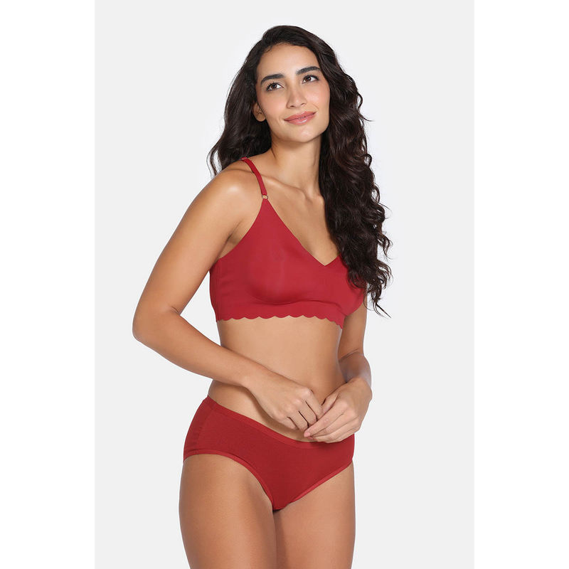 Zivame Red Solid Regular Fit Bralette (S)