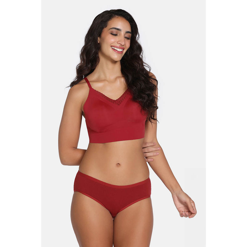Zivame Red Solid Regular Fit Bralette (S)