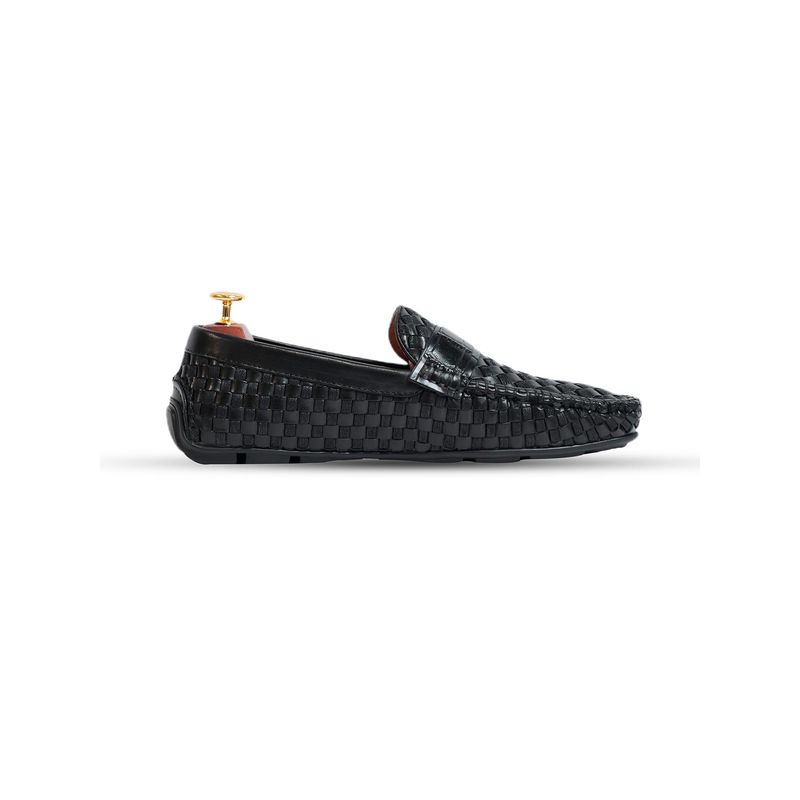Vantier Black Ross Weaved Loafers (UK 5)