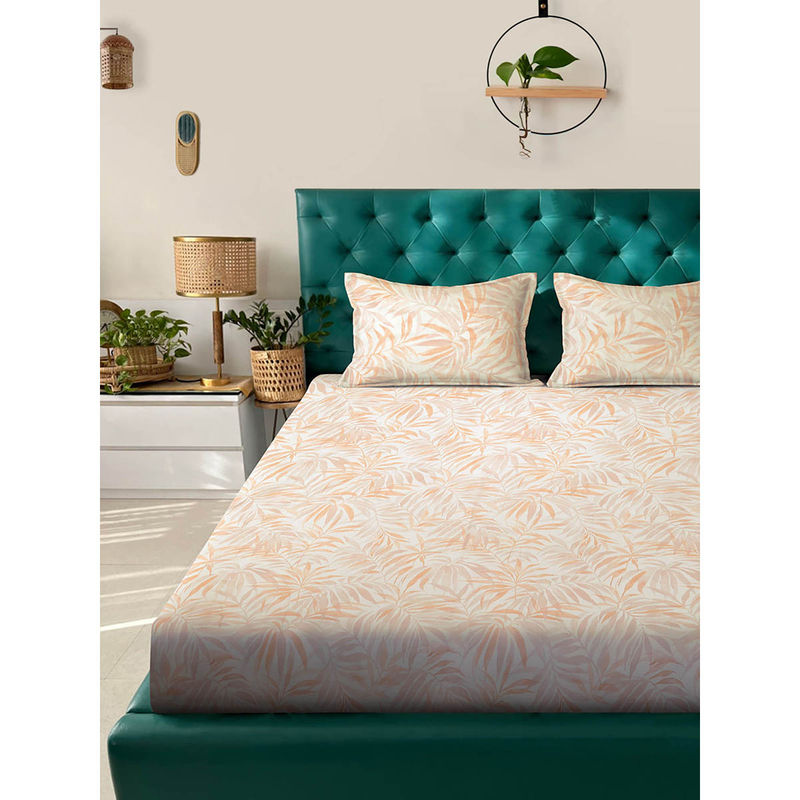 Rosara Home Blush Floral 200 Tc Queen Bedsheet with Pillow Covers