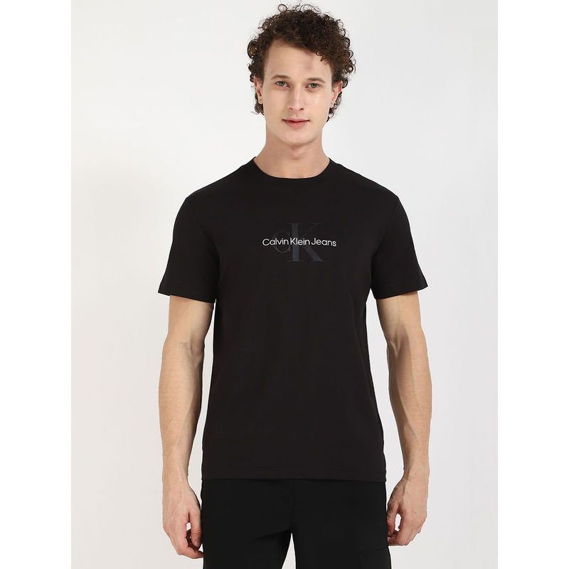 Calvin Klein Mens Black Solid T-Shirt (S)