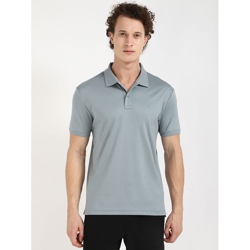 Calvin Klein Mens Grey Solid Polo T-Shirt (2XL)