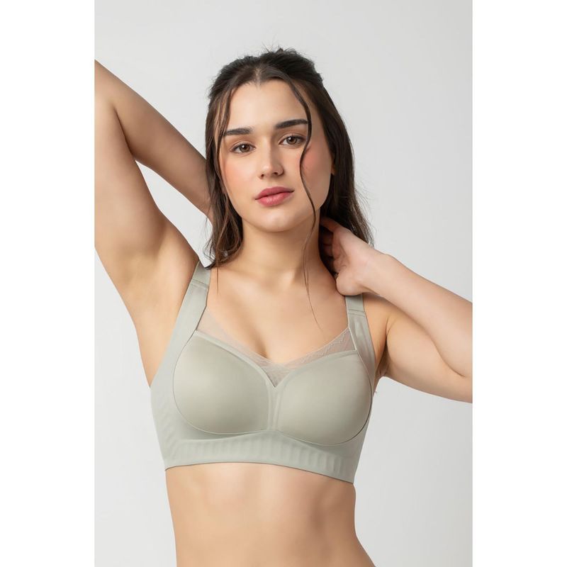 bodyline Light Sage Green Seamless Thin Padded Full Coverage T-Shirt Bra (XL)