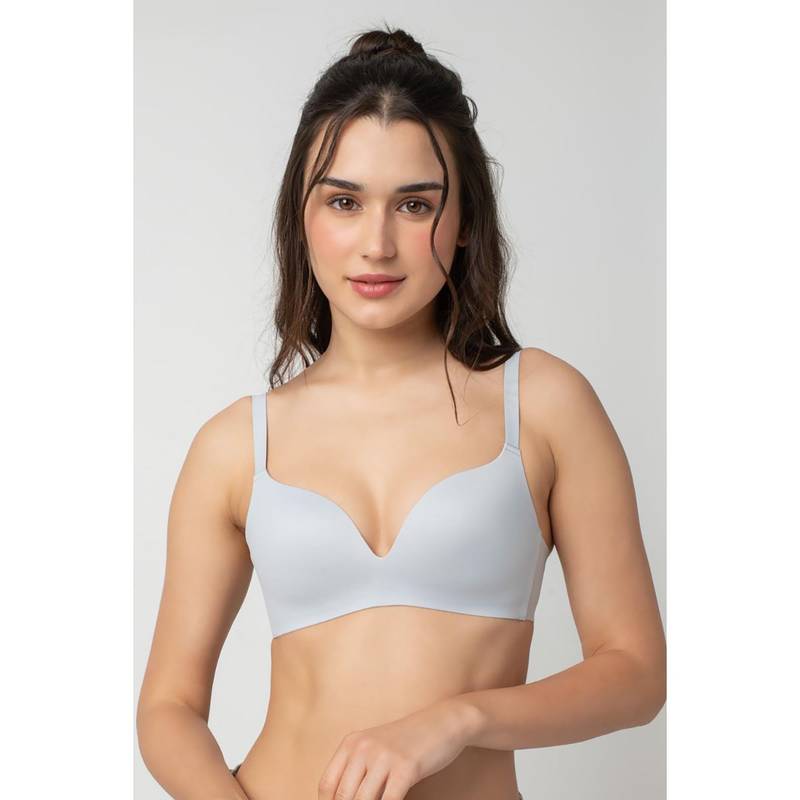 bodyline Ice Blue Seamless Air Light Medium Coverage Plunge Bra (L)