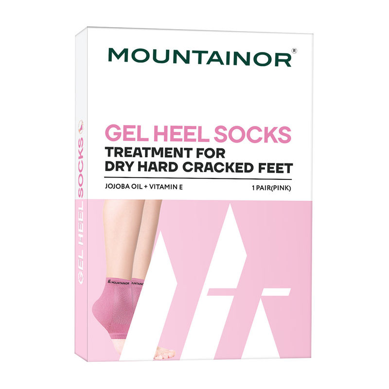 Mountainor Silicone Gel Heel Foot Socks for Dry Hard Cracked Heels, Baby Soft Feet Repair Pad - Pink