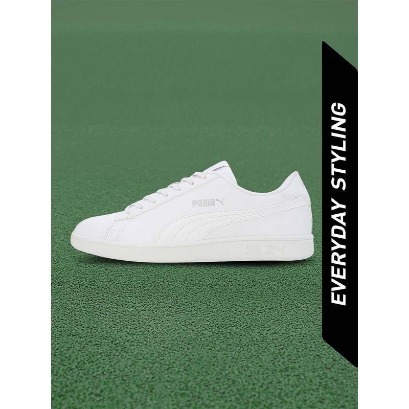 Puma Smashic Unisex White Sneakers (UK 3)