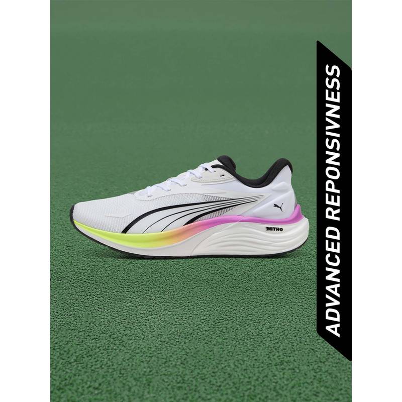 Puma Electrify NITRO 4 Men White Running Shoes (UK 8)