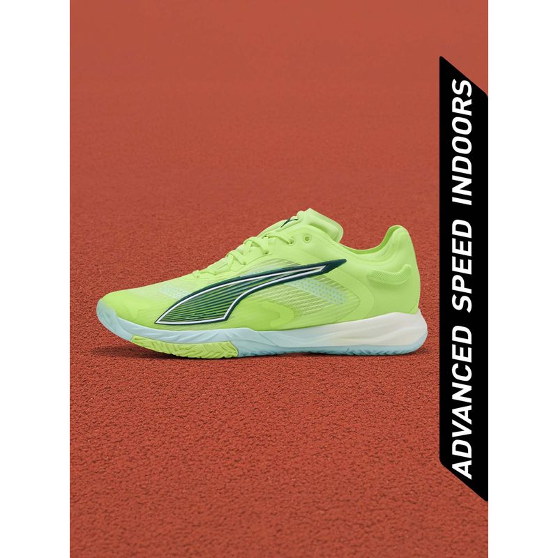 Puma Unisex Green Accelerate NITRO SQD 4 Multi-Directional Badminton Shoes (UK 8)