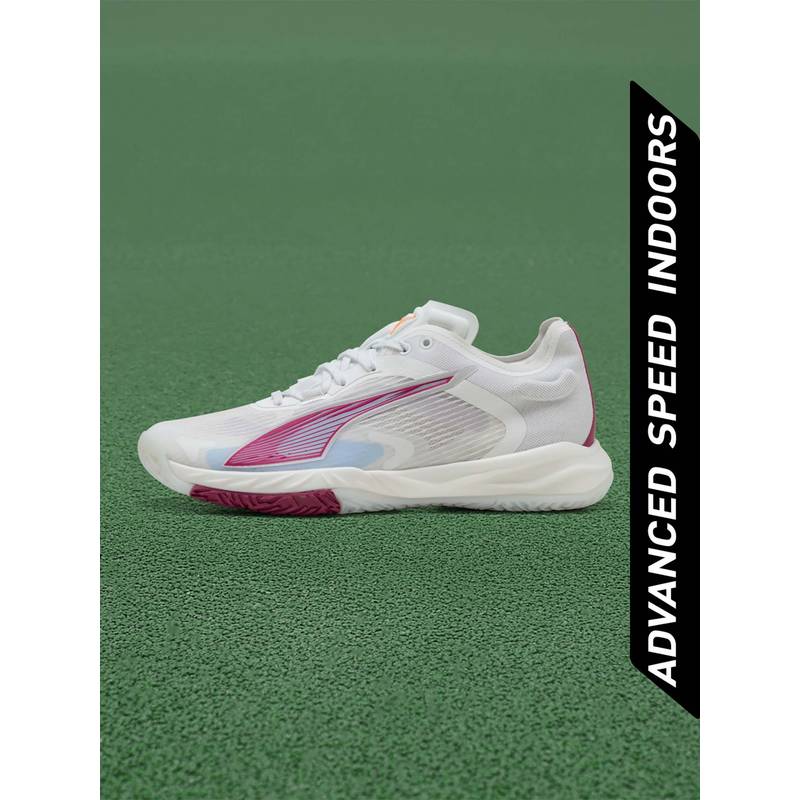 Puma White Accelerate NITRO SQD Women High-Rebound Badminton Shoes (UK 7)