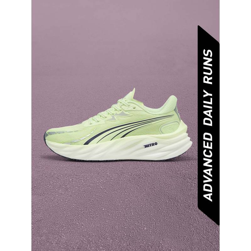 Puma Velocity NITRO 4 Women High Cushion Green Running Shoes (UK 5)