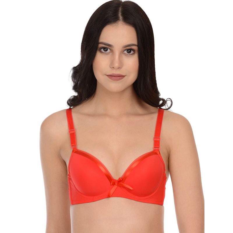 Mod & Shy Red Padded Underwired Pushup Bra - (32A)