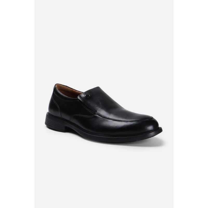 Louis Philippe Mens Comfort Leather Black Loafers (UK 9)