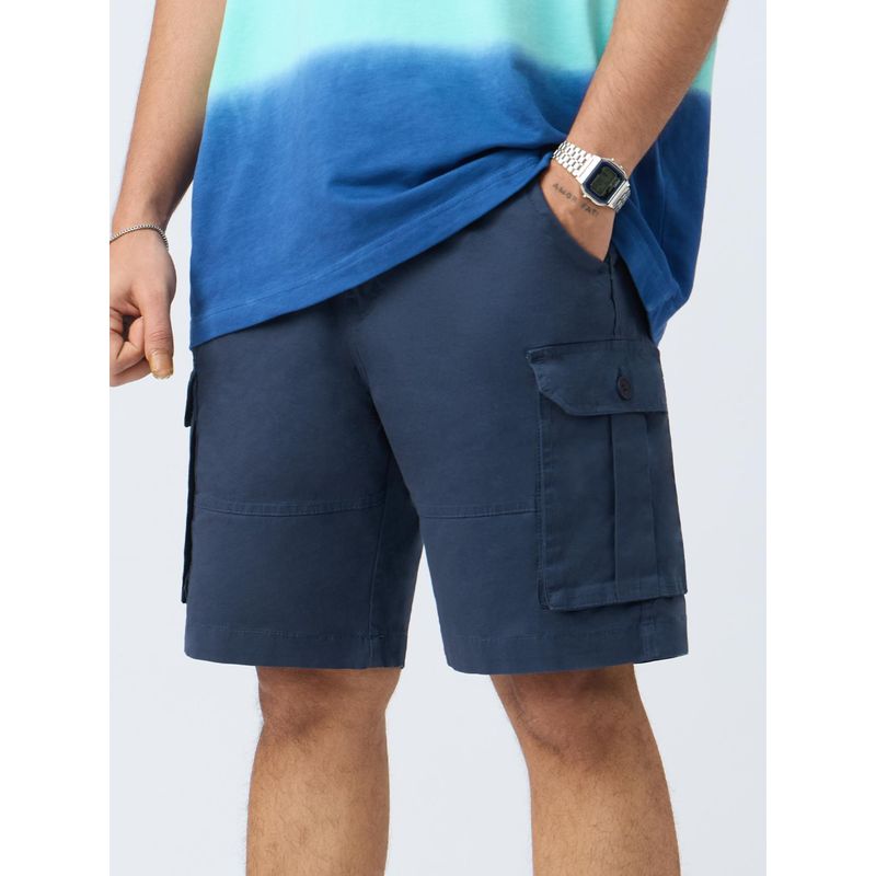 The Souled Store Originals Cargo Shorts Midnight Blue Men Cargo Shorts (30)