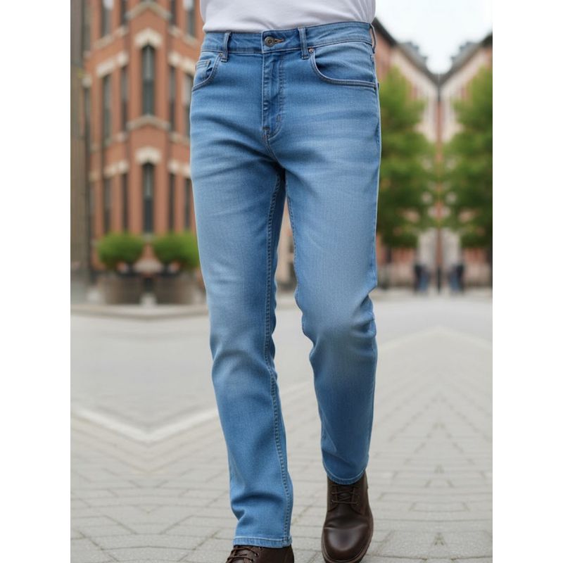 RIGO Men Blue Solid Straight Fit Jeans (28)
