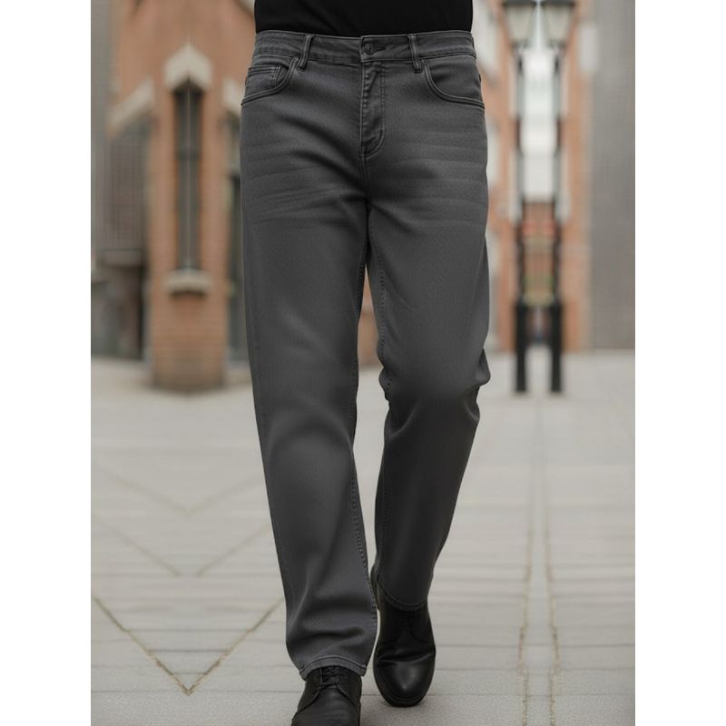 RIGO Men Grey Solid Straight Fit Jeans (30)