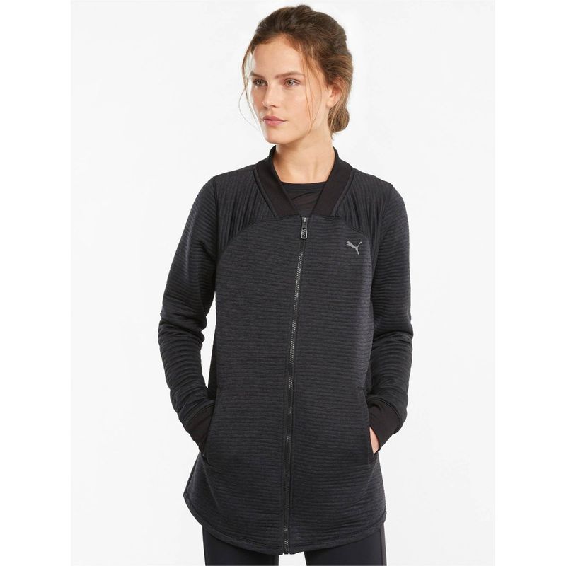 Puma Studio Textured Relaxed Fit Woven Womens Yoga Jacket (XS)