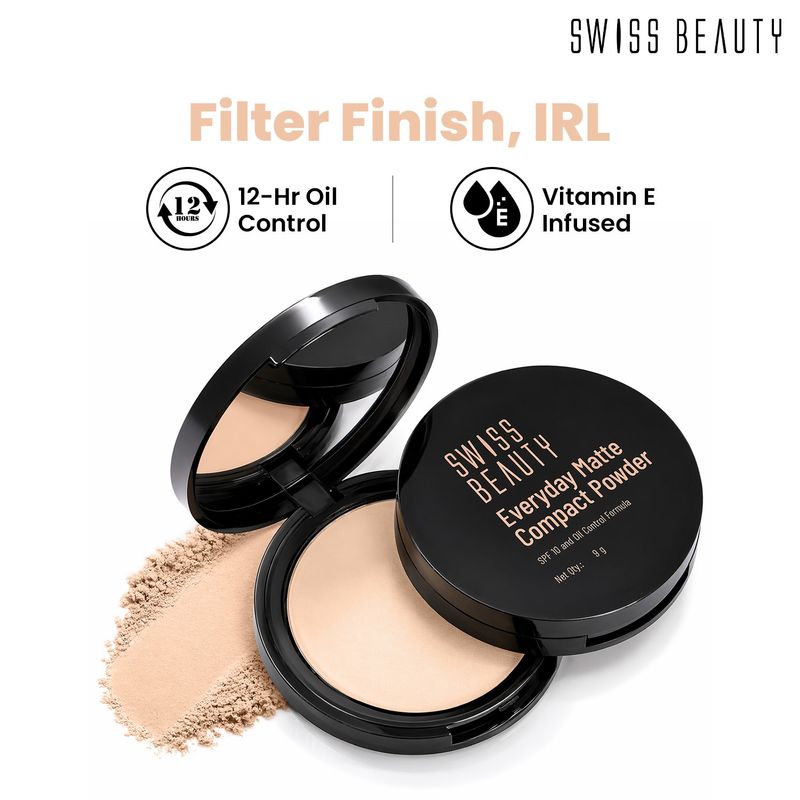 Swiss Beauty Everyday Matte Compact - 2 Beige