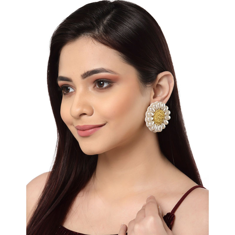 Buy Anekaant Off White Yellow Floral Handcrafted Chandbalis Online buy-anekaant-off-white-yellow-floral-handcrafted-chandbalis-online