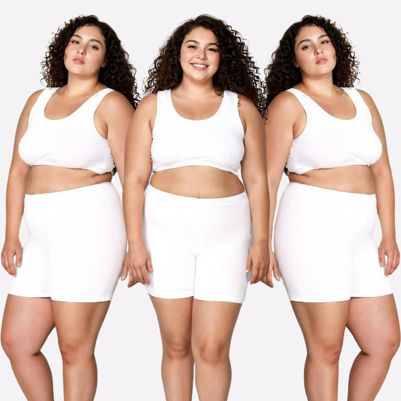 Adira Plus Size White Under Dress Shorties (Pack of 3) (3XL)