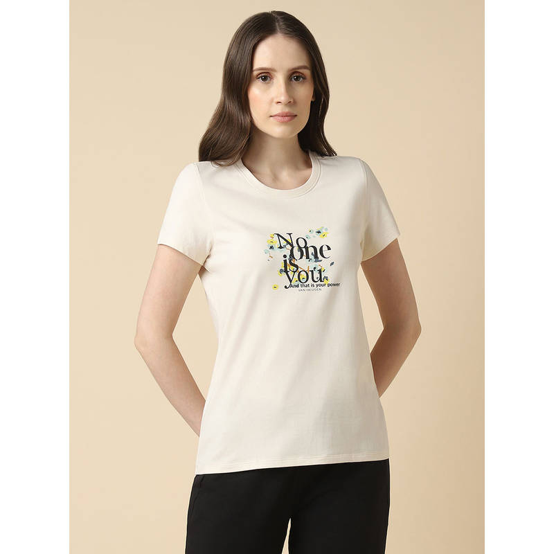Van Heusen Women Printed Round Neck Short Sleeve Lounge T-Shirt (XL)