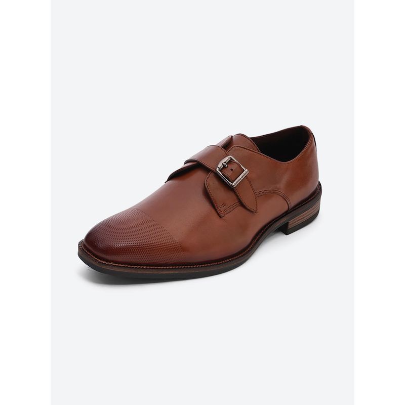 Monte Carlo Men Leather Single Monk Straps - Brown (UK 9)