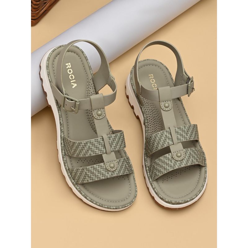 ROCIA By Regal Mint Women T-Strap Flat Sandal Heels (EURO 40)