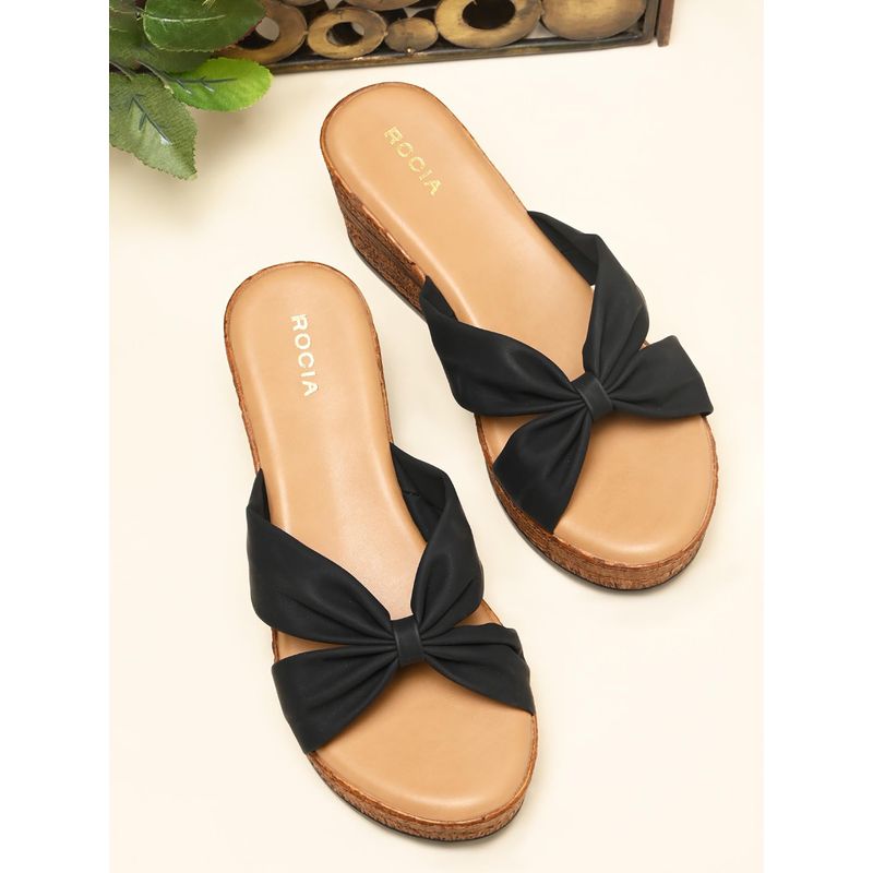 ROCIA By Regal Black Women Classic Wedges Heels (EURO 36)