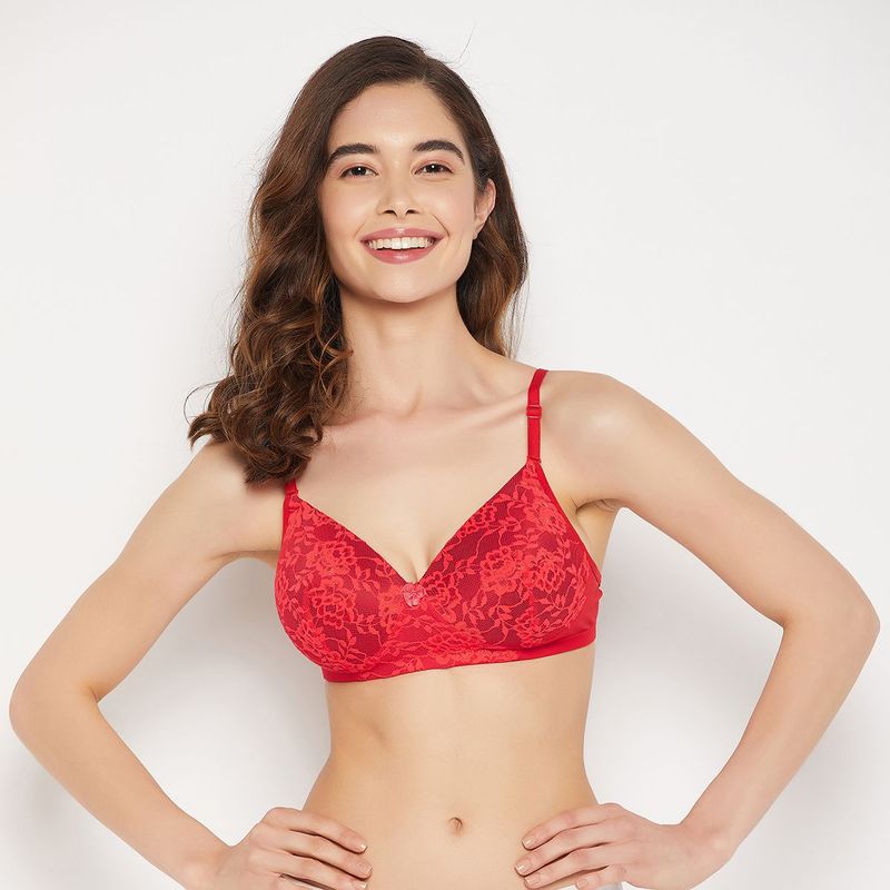 Buy Padded Underwired Full Cup Multiway T-shirt Bra in Red Online