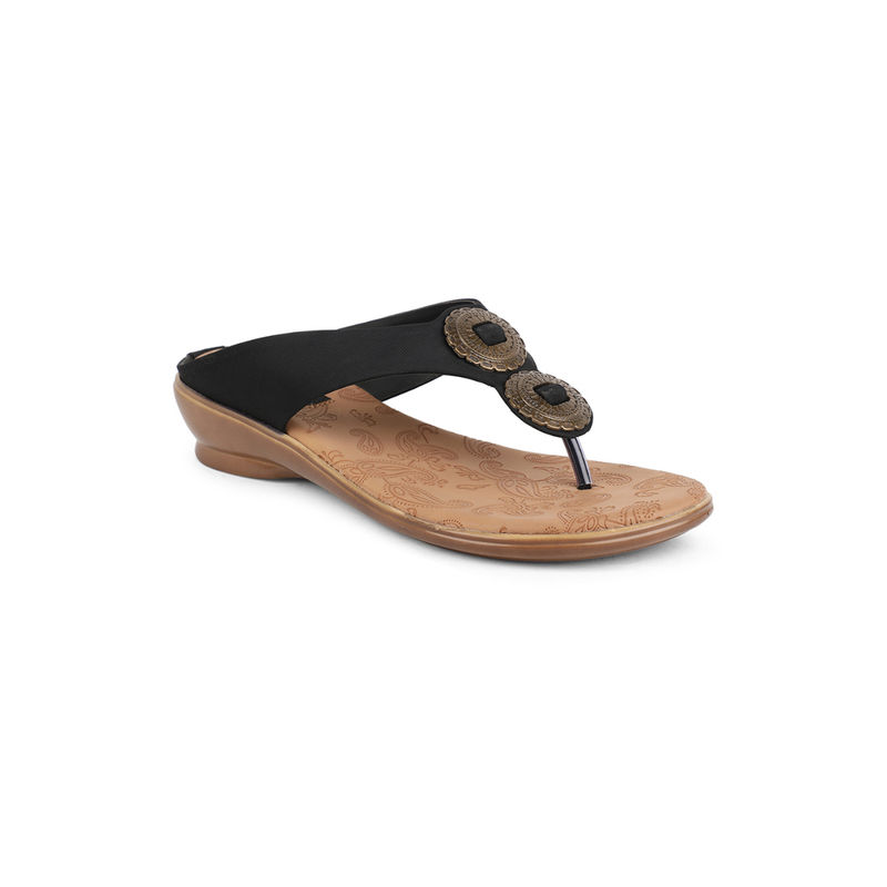 Bata Embellished Black Flats (UK 6)