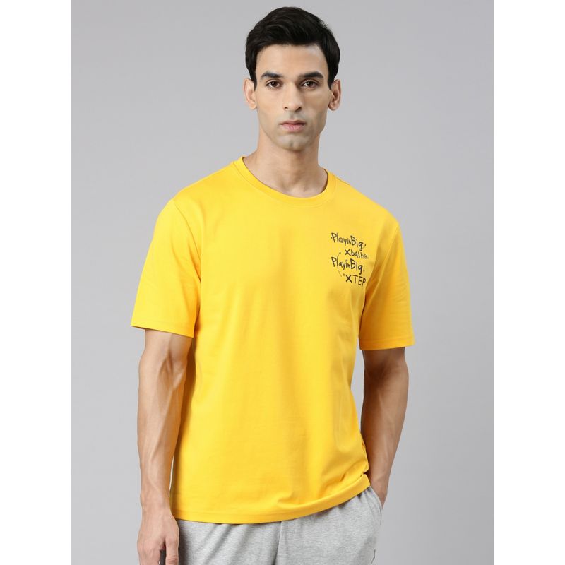 Xtep Yellow Short Sleeves T-Shirt for Men (L)