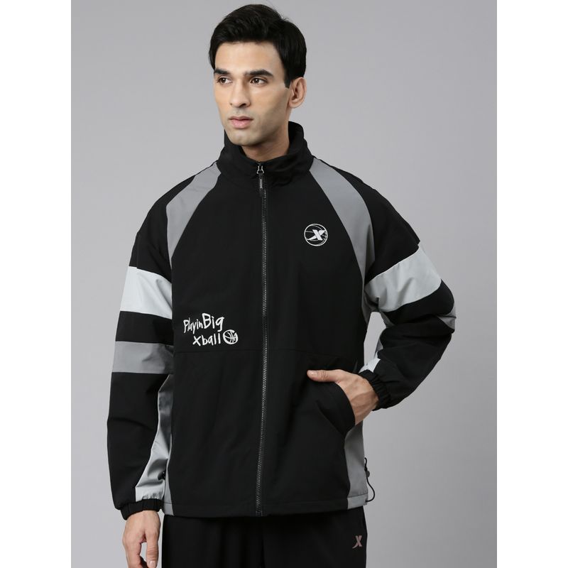 Xtep Black Jacket for Men (2XL)