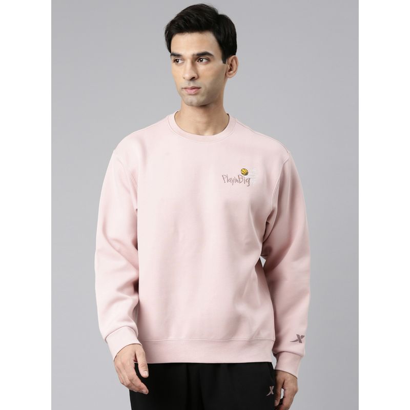 Xtep Pink Sweatshirt for Men (M)