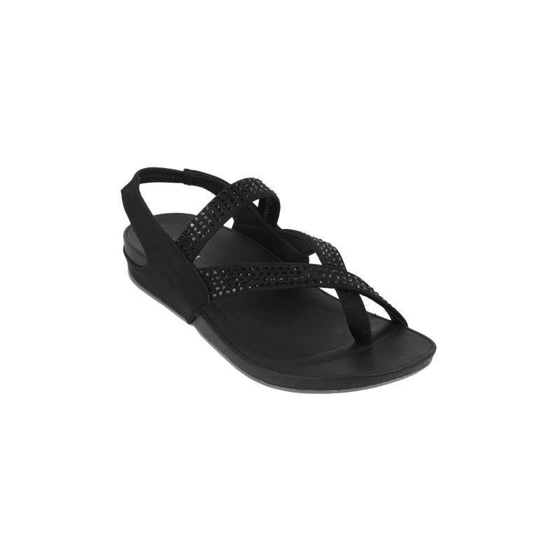 Mochi Women Black Casual Sandals (EURO 36)