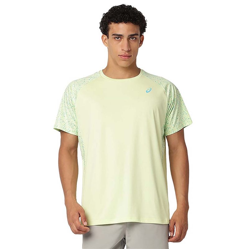 ASICS Men Yellow Printed T-shirt (S)