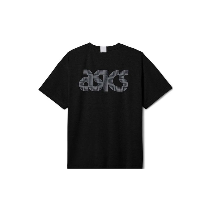 ASICS Men Black Logo Printed Crew Neck Half Sleeves T-shirt (S)