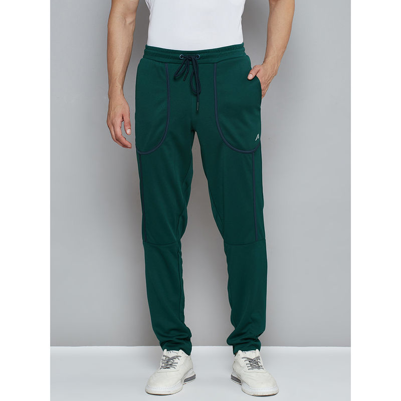 Alcis Men Green Solid Slim Fit Running Track Pants (L)