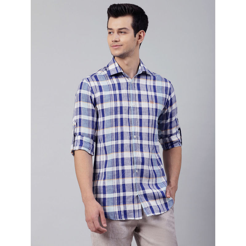 HARSAM Mens Check Regular Shirts In Multi-Color (L)