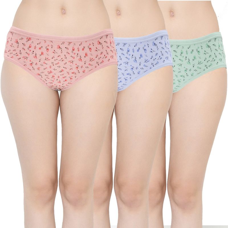 Groversons Paris Beauty Super Combed Cotton Hipster Panty For Women-Assorted - Multi-Color (L)