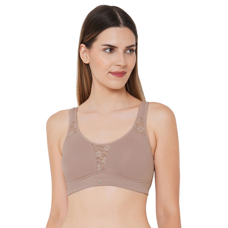 SOIE Non Padded Non-Wired Full Coverage Stretch Cotton Minimizer Bra-Dark-Skin (36C)
