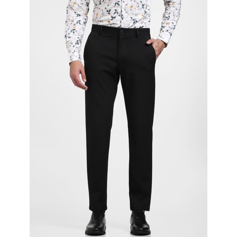 Selected Black Mid Rise Slim Fit Formal Pants (30-32)