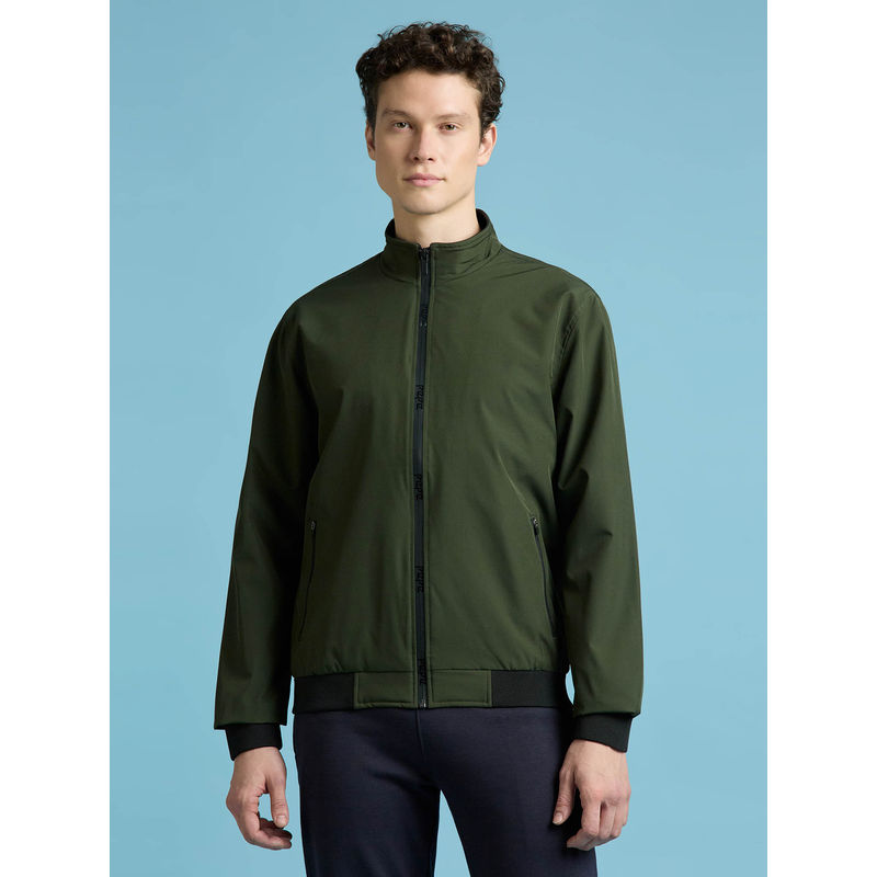 Pepe Jeans Olive High Neck Lightweight Jacket (S)