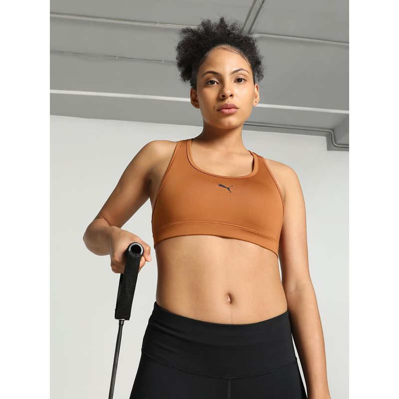 Puma 4 KEEPS Women's Brown Sports Bras (S)