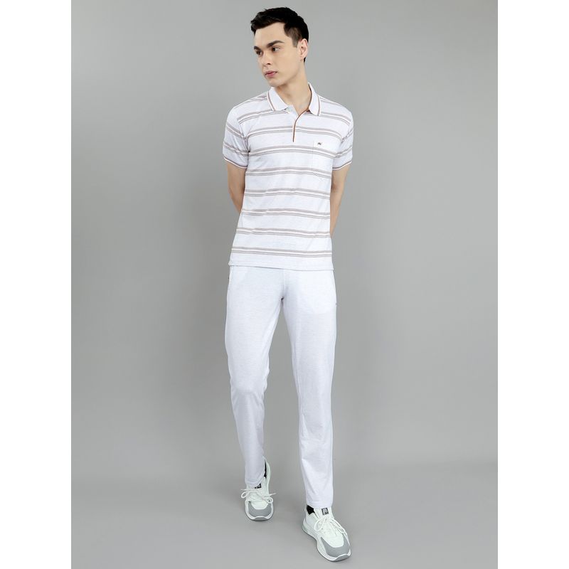 Monte Carlo Off White Cotton Blend Stripes T-Shirt with Trackpant and Shorts (M)