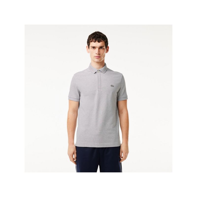 Lacoste Cotton Solid Grey Polo T-Shirt (4XL)